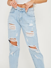 Distressed Ripped Denim Jeans