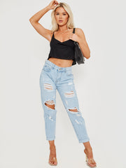 Distressed Ripped Denim Jeans