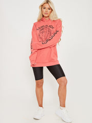 Wereldwijde grafische gedrukte fleeced hoodie