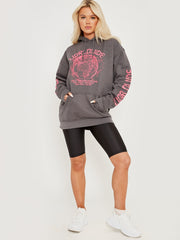Wereldwijde grafische gedrukte fleeced hoodie