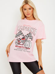 California Motorcycle Graphic Printed T-Shirt