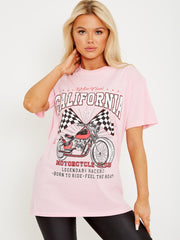 California Motorcycle Graphic Printed T-Shirt