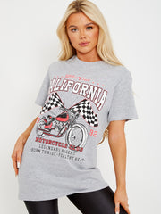 California Motorcycle Graphic Printed T-Shirt