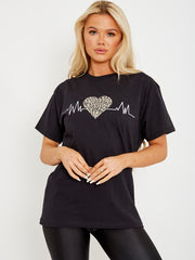 Camiseta impresa gráfica de Lifeline Heart