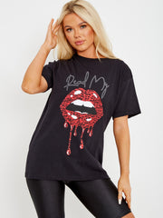 Read My Lips Graphic Printed T-Shirt