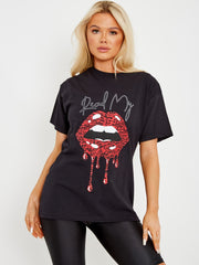 Read My Lips Graphic Printed T-Shirt