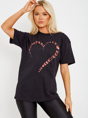Butterfly Heart Graphic Printed T-Shirt