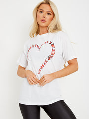 Butterfly Heart Graphic Printed T-Shirt