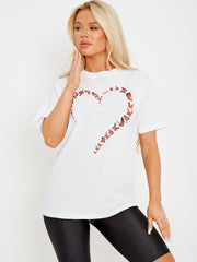 Butterfly Heart Graphic Printed T-Shirt