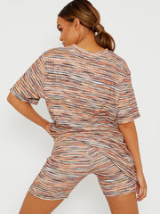 Multi-farbige übergroße Top- und Shorts-Co-ordte