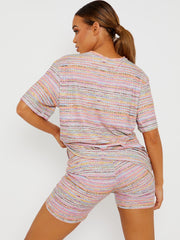 Multi-farbige übergroße Top- und Shorts-Co-ordte