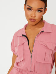 Utility Cargo Zipped Playsuit