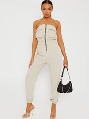 Utility Cargo Bandeau Jumpsuit