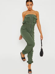 Utility Cargo Bandeau Jumpsuit