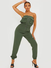 Utility Cargo Bandeau Jumpsuit