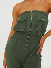 Utility Cargo Bandeau Jumpsuit