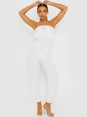 Utility Cargo Bandeau Jumpsuit
