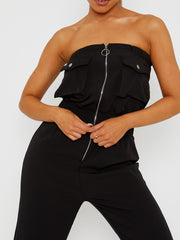 Utility Cargo Bandeau Jumpsuit