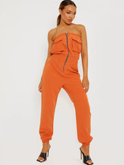 Utility Cargo Bandeau Jumpsuit