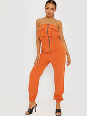 Utility Cargo Bandeau Jumpsuit
