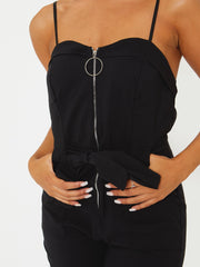 Cami -Jumpsuit mit Reißverschluss vorne mit Reißverschluss