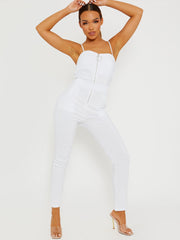 Cami -Jumpsuit mit Reißverschluss vorne mit Reißverschluss