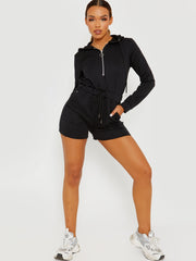 Zip Up Hooded Playsuit