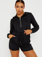 Zip Up Hooded Playsuit