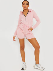Zip Up Hooded Playsuit