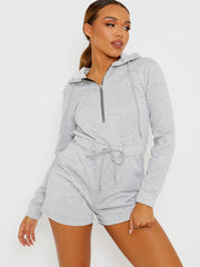 Zip Up Hooded Playsuit