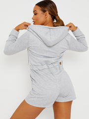 Zip Up Hooded Playsuit