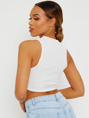 Los Angeles geribbelde vest -crop top
