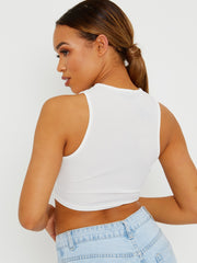 Argyle Print Ribbed Tank Crop Top