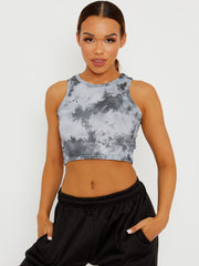 Tie-Dye-Rippen-Weste Crop Top