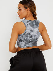 Tie-Dye-Rippen-Weste Crop Top