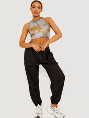 Tie-Dye-Rippen-Weste Crop Top