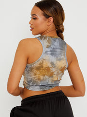 Tie-Dye-Rippen-Weste Crop Top