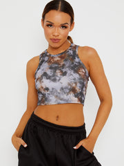 Tie-Dye-Rippen-Weste Crop Top