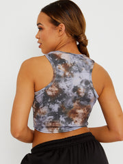 Tie-Dye-Rippen-Weste Crop Top