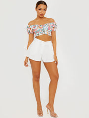 High Waisted Flared Shorts