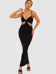 Cut Out Ribbed Cami Maxi Dress