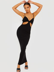 Cut Out Ribbed Cami Maxi Dress