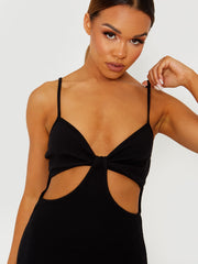 Cut Out Ribbed Cami Maxi Dress