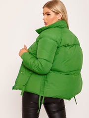 D-Ring Tape Pockets Padded Puffer Jacket