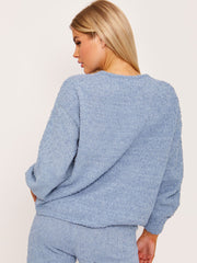 Popcorn Fluffy Strick Loungewear Set