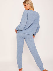 Popcorn Fluffy Strick Loungewear Set