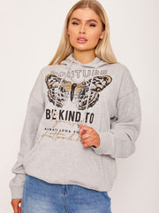 Couture Butterfly Graphic Fleeced Hoodie