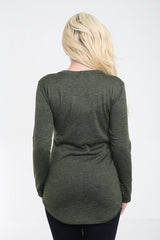 Melange Strick essen Diamanten drucken Langarmis