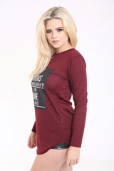 Melange Strick essen Diamanten drucken Langarmis