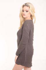 Distress Back Ripped Ladder Oversized Jumper